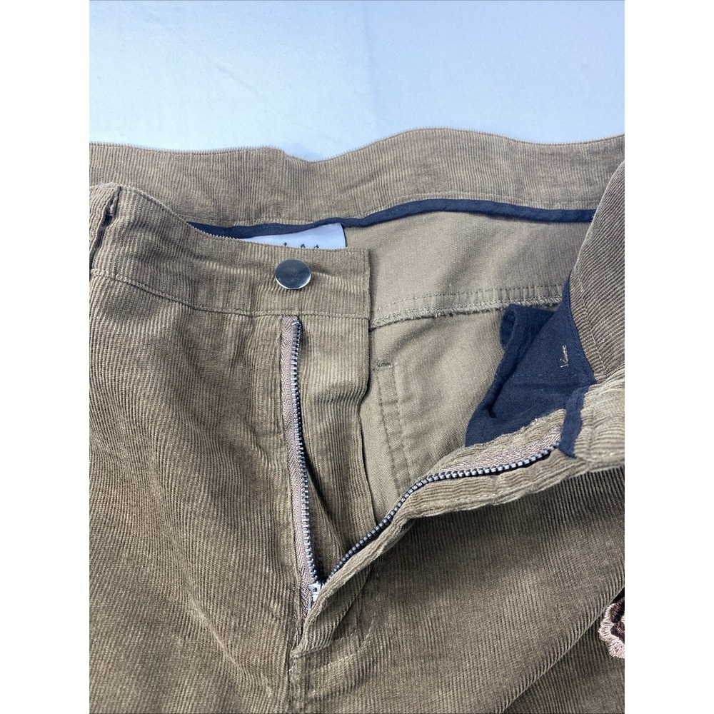 Back In The Saddle Pants Size 16 Brown Corduroy Embroidered Roses Flared Curvy - Picture 6 of 12